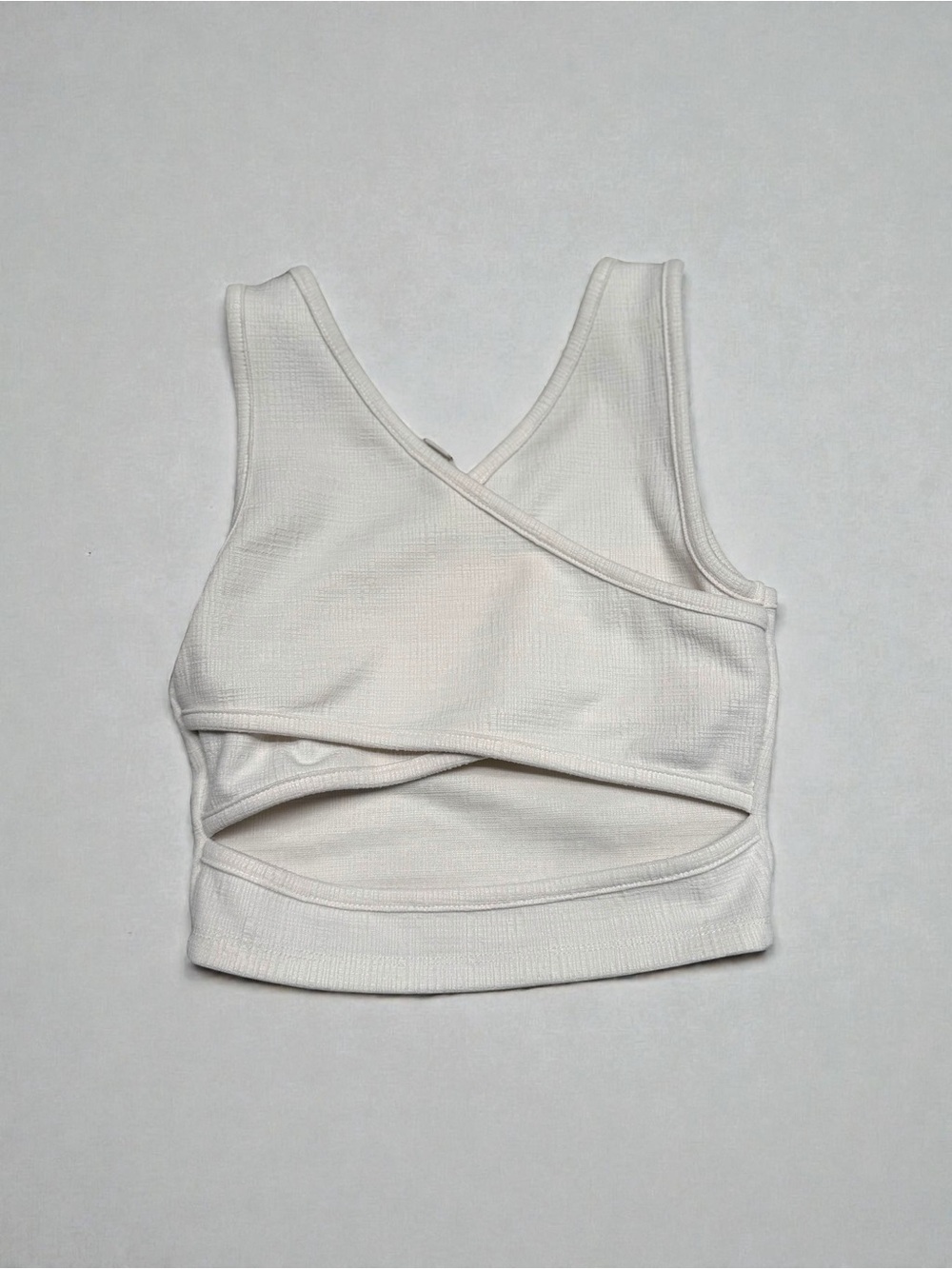 Roxy‎ White Cross-Front Ribbed Crop Top